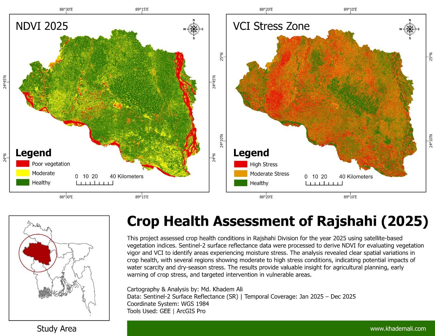 Crop Health Assessment of Rajshahi Division