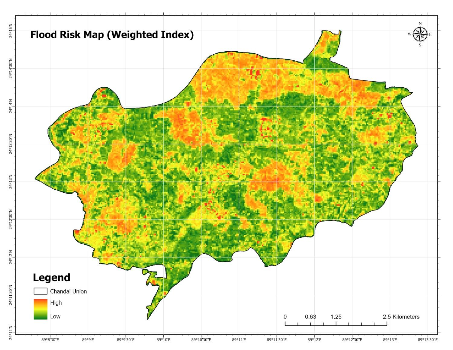Flood Risk Map - NDWI Layer