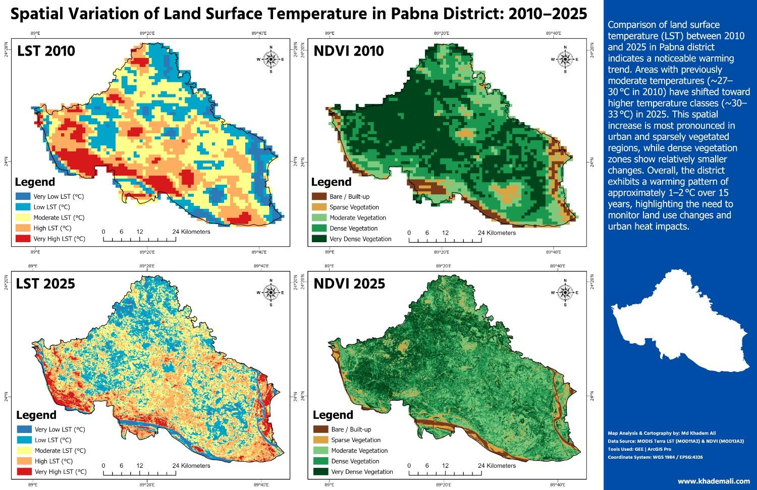 Land Surface Temperature Analysis of Pabna District